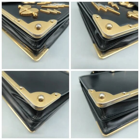 100% Authentic Prada Cahier Black Leather Shoulder Bag 1008-082224 - Picture 6 of 12